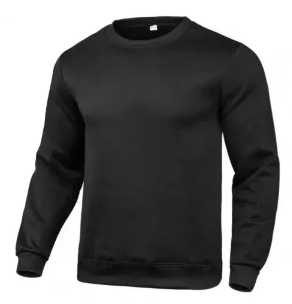 Black Round Neck Sweatshirt Front View