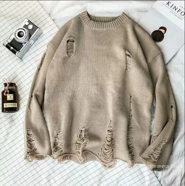 Ripped Knit Sweater Front