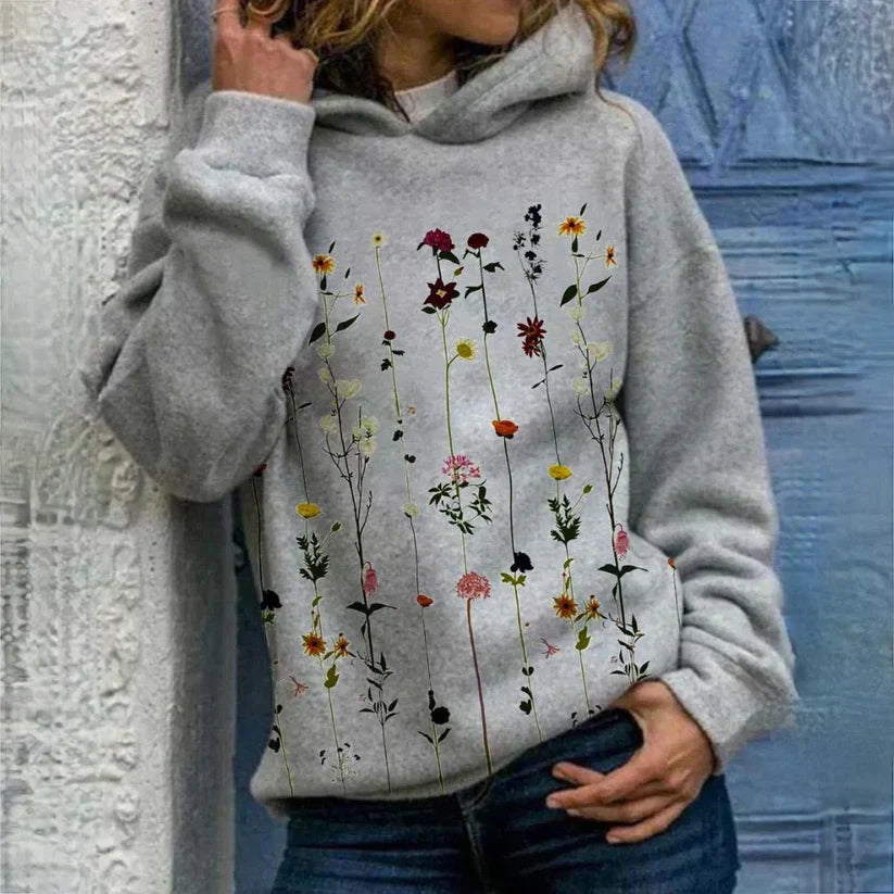 Floral Print Hoodie Front