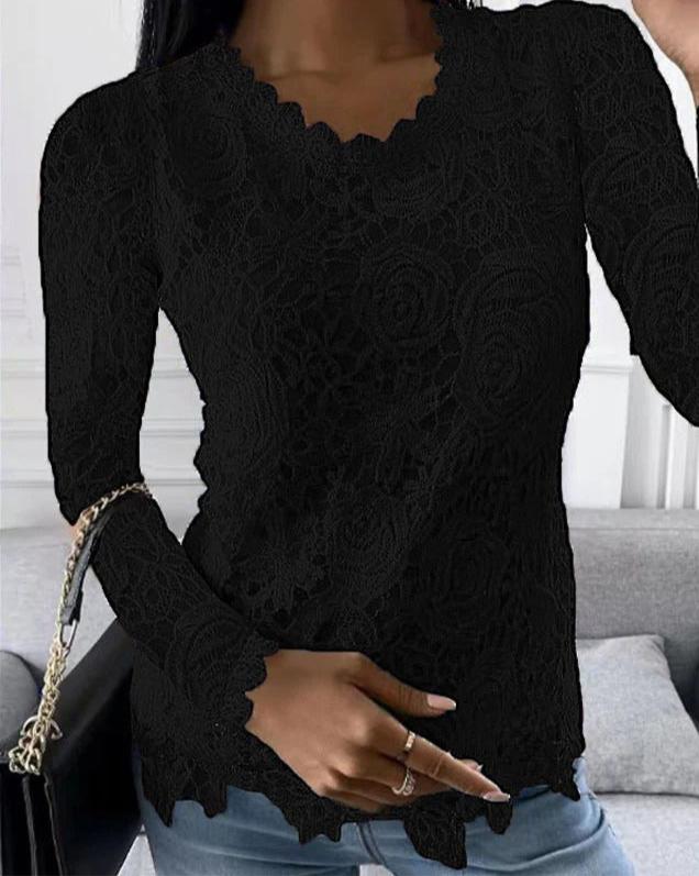 Lace Long Sleeve Top Back View